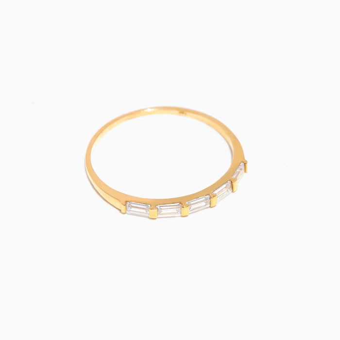 14k Solid Gold Baguette Ring