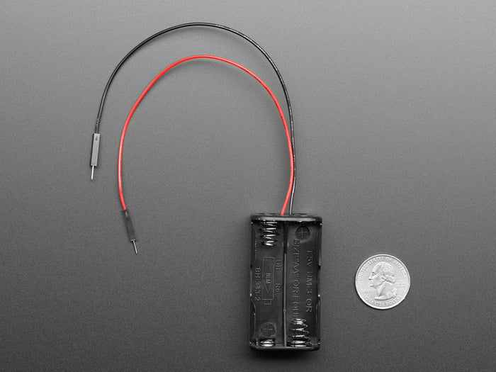 2x2 AA Battery Holder with Premium Jumper Header Wires by The Pi Hut - The Pi Hut