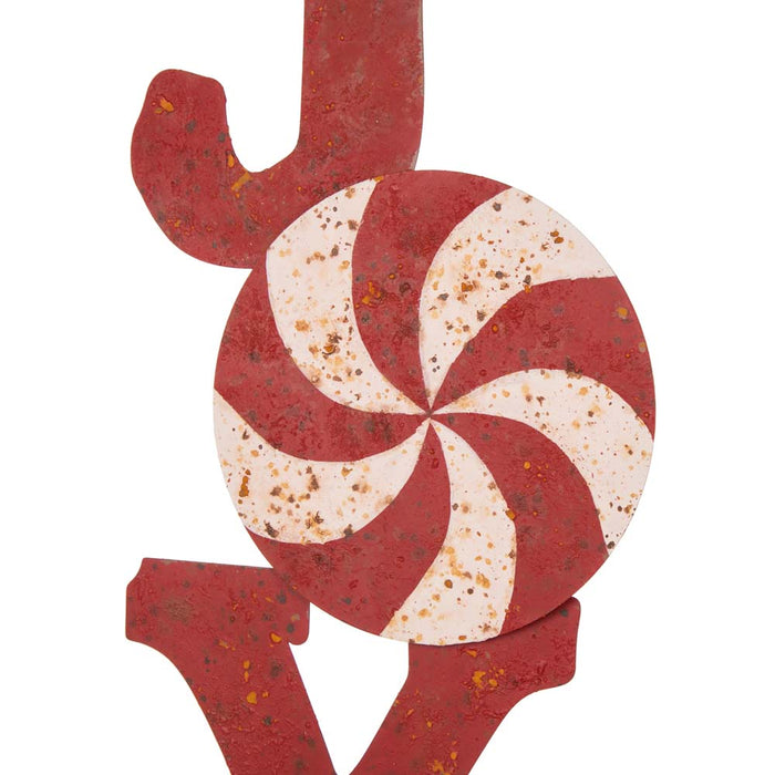 36.02"H Rusty Metal "JOY" Yard Stake or Wall Décor