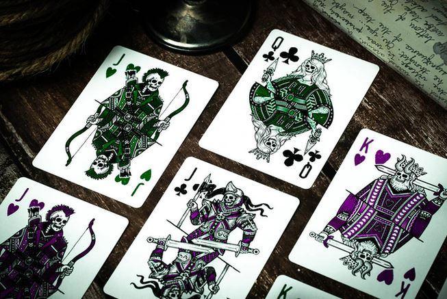 666 Purple Inferno Playing Cards by Riffle Shuffle Playing Cards by RarePlayingCards.com