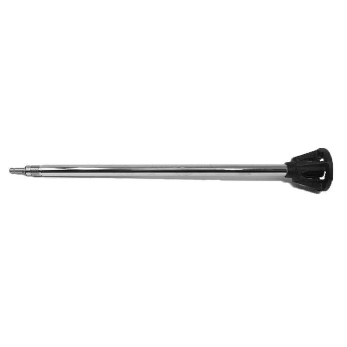 Der Unold Abtrieb komplett zu G350 Gastro ist eine lange Metallstange mit einem schwarzen, gerippten Kunststoffanschluss an einem Ende, abgebildet auf einem schlichten weiรen Hintergrund.