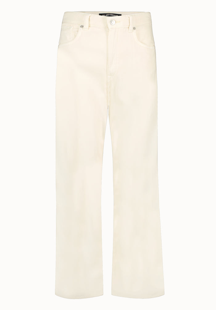 Buffalo Women Pants White Denim Denim Pants Stretch Relaxed Fit