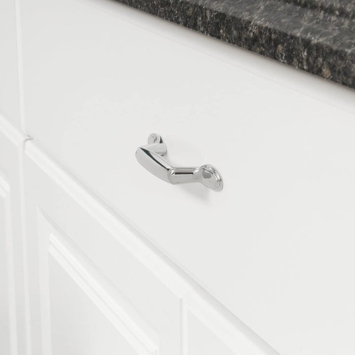 AmazonBasics Spoon Foot Cabinet Handle, Polished Chrome 10-Pack