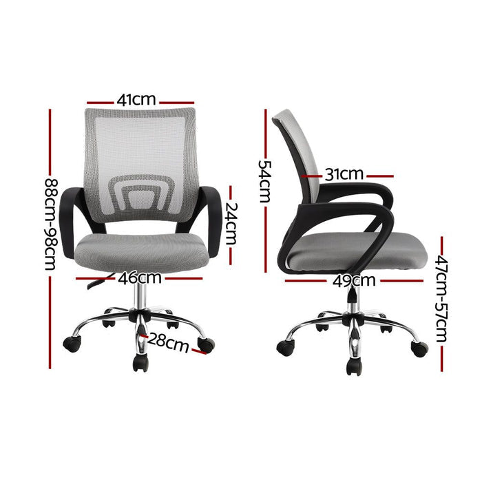Artiss Mesh Office Chair Mid Back Grey -Home Living Store - -