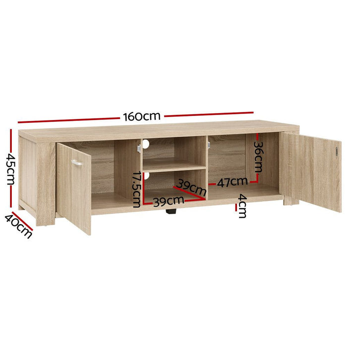 Artiss TV Cabinet Entertainment Unit 160cm Oak Maxi -Home Living Store - -