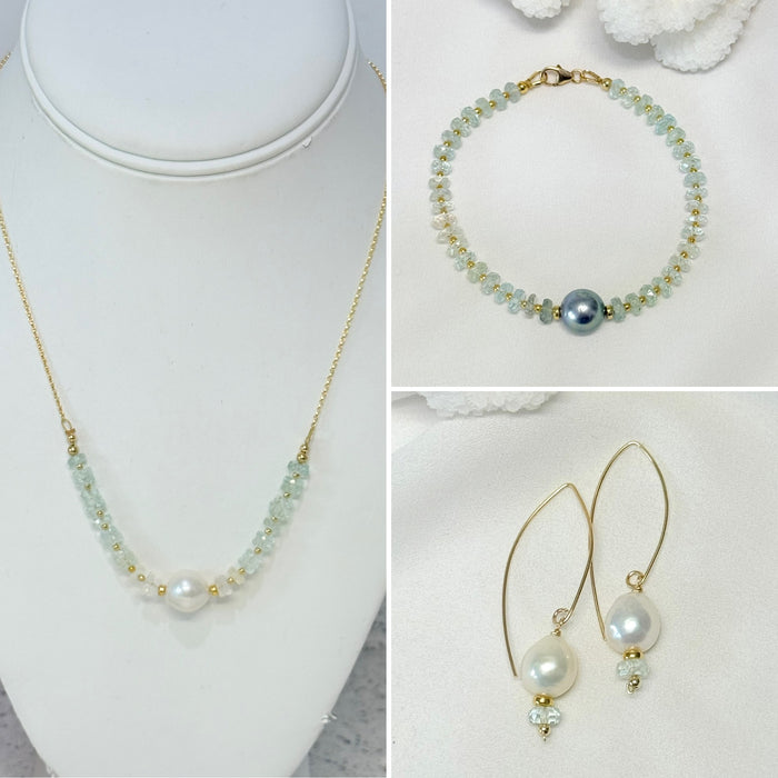 AVALON chain necklace - aquamarine