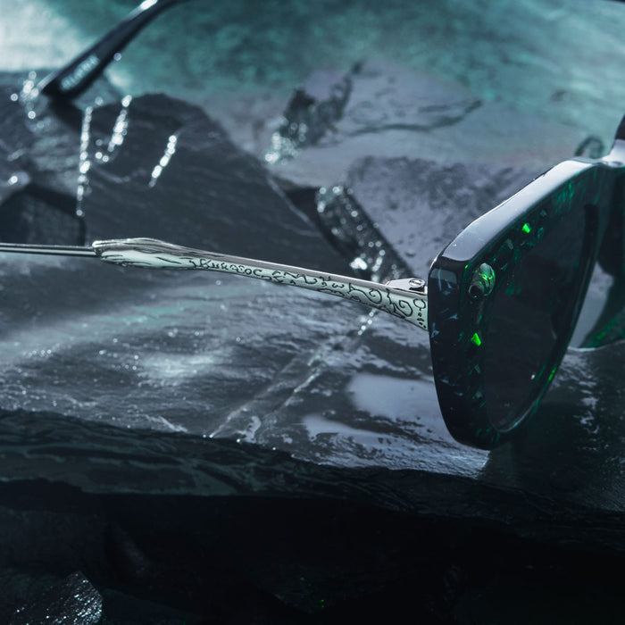 harry potter x diff eyewear bellatrix cateye sunglasses side view close up