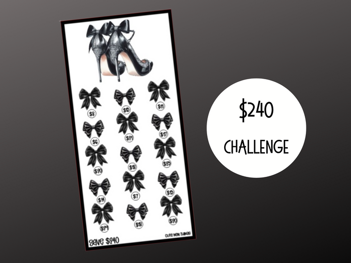 Black Bow Heels | Savings Insert or Cash Envelope | 240