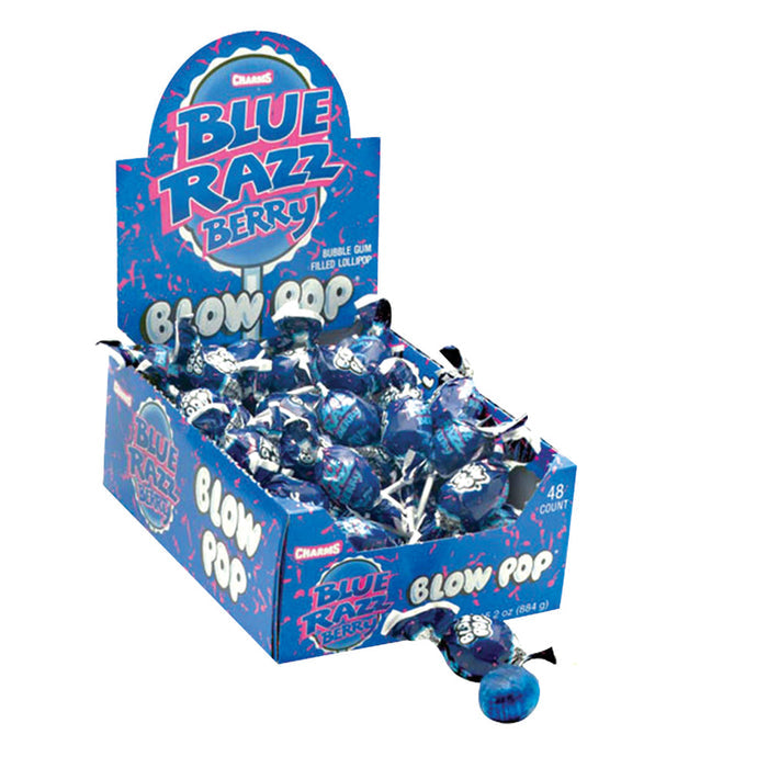 Blue Razz Blow Pops - 48ct Box