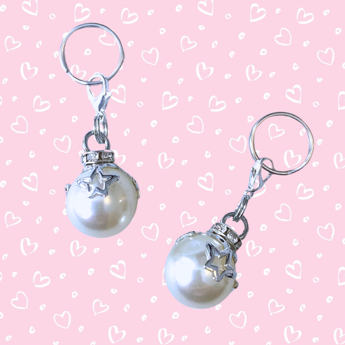 * Bridle Charm: Pearl - Large White w/Stars •NEW