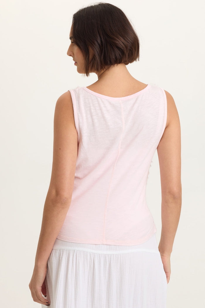 XCVI Brisa Stripe Voile Tie V-Neck Tank