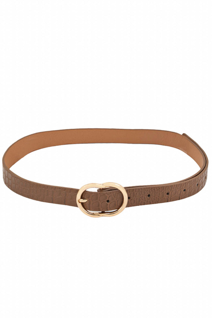 Brown Croc Double Circle Belt