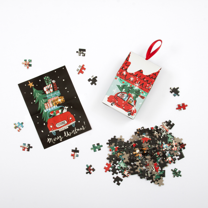 Christmas Car 130 Piece Jigsaw Puzzle Ornament 100 Piece Puzzles Louise Cunningham