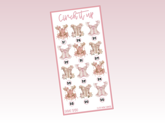 Cinch it up | Savings Insert or Cash Envelope | Coquette | 150