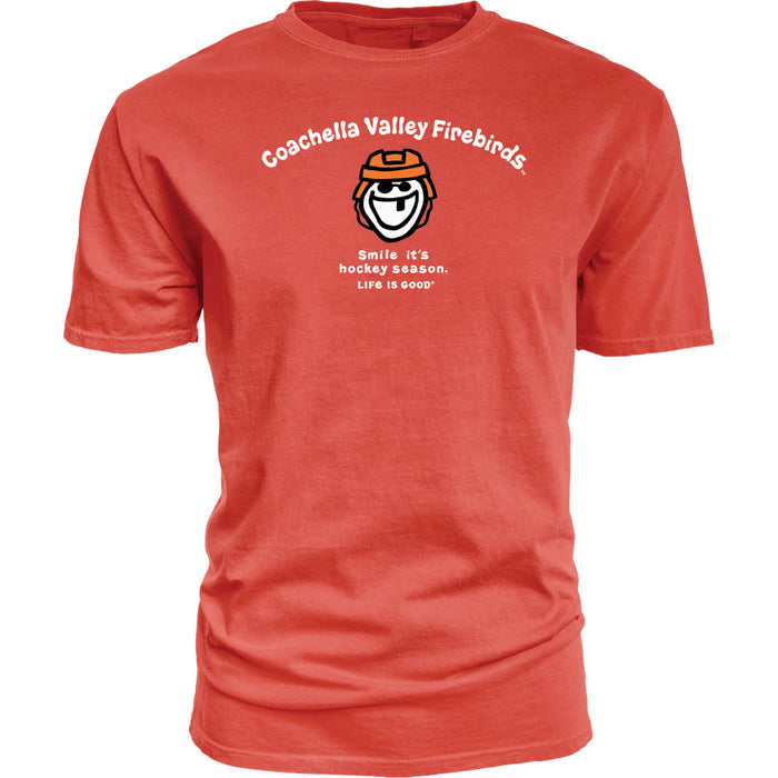 Coachella Valley Firebirds Life is Good Hockey Smile Tee Red