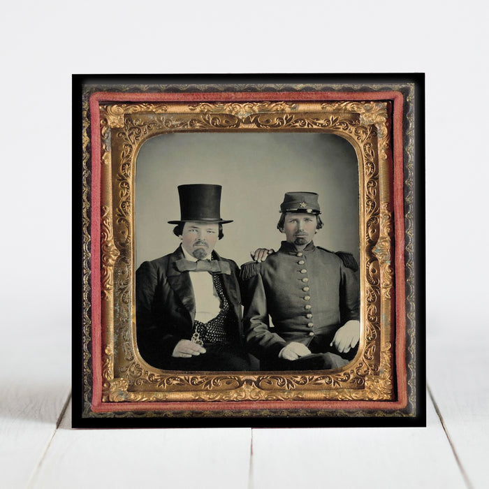 Confederate Soldier with Father - Civil War Era