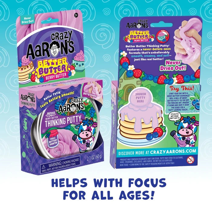 Crazy Aarons Better Butter Berry Full Size 4 Inch Thinking Putty Tin - PURPLE