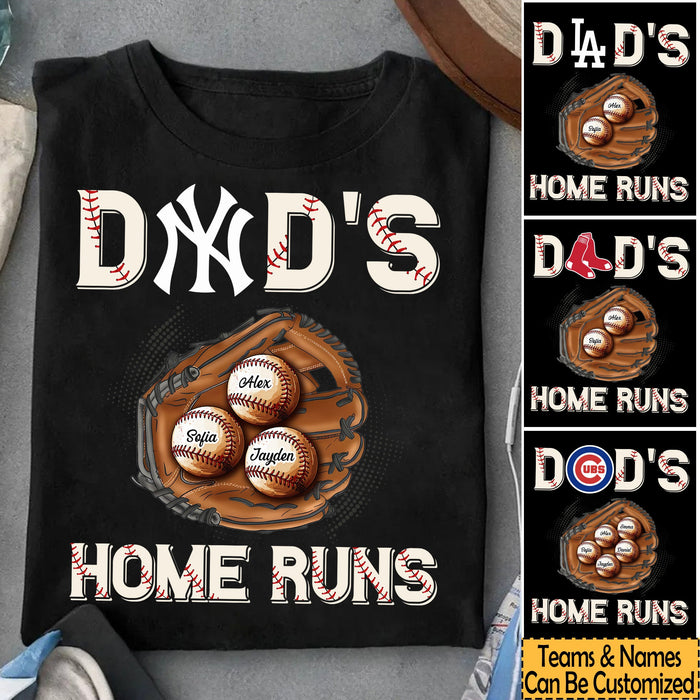 DAD'S Home Runs Shirt - Customized Shirt - Perfect Gift For Father's Day