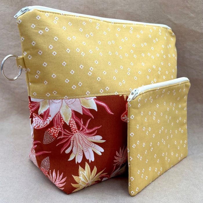 Desert Rose - Project Bag with Coordinating Notions Pouch