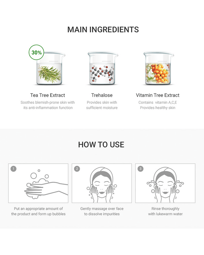 Dr. Ceuracle Tea Tree Purifine 30 Cleansing Foam