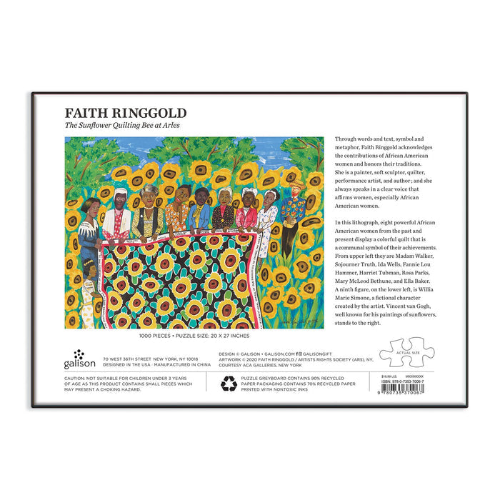 Faith Ringgold The Sunflower Quilting Bee at Arles 1000 Piece Jigsaw Puzzle 1000 Piece Puzzles Faith Ringgold