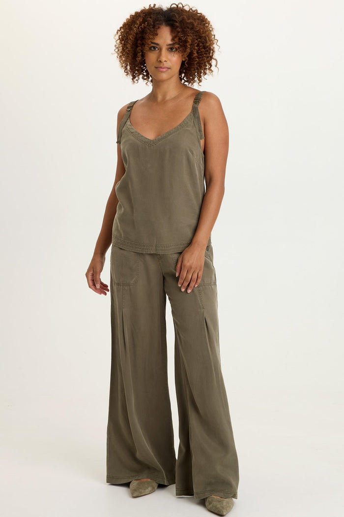 XCVI Faizon Twill Buckle Straps Tank