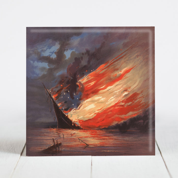 Fate of the Rebel Flag - Burning of Confederate Flag c.1861