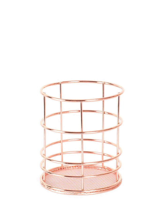 Fine Living Horizontal Wire Pen Holder - Rose Gold