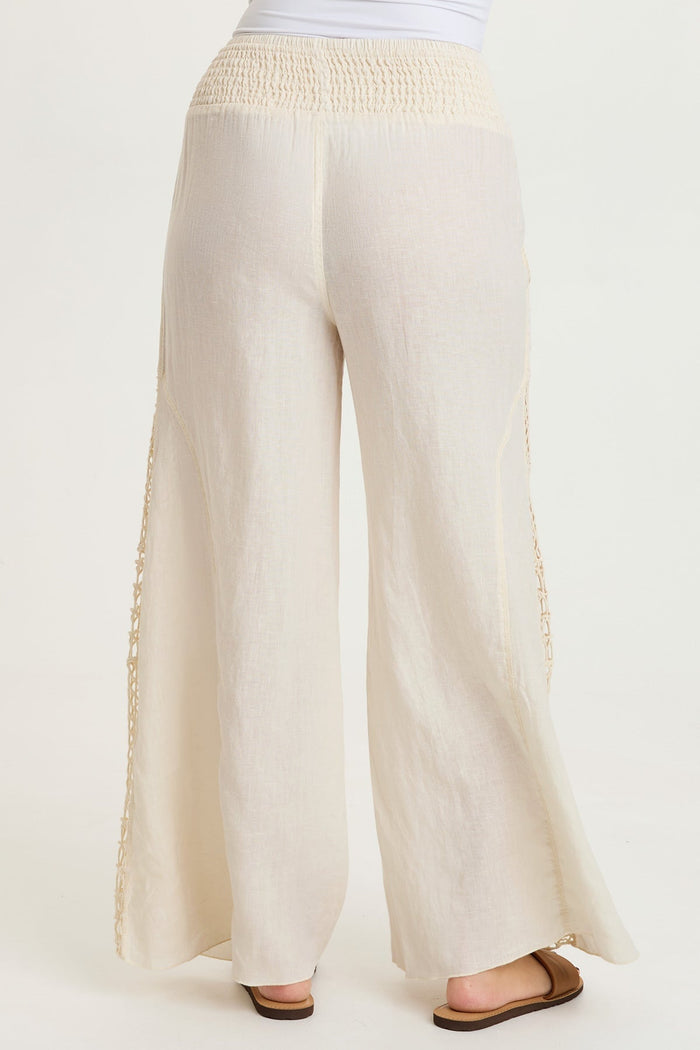 XCVI Garcia Linen Crochet Pant
