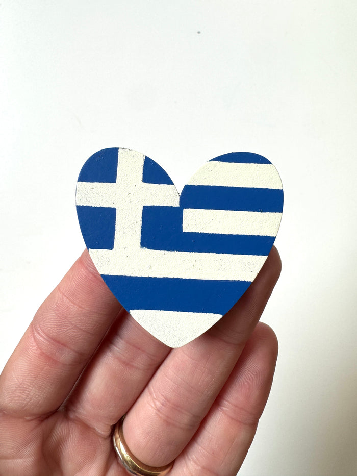 Grecian Flag Heart Magnet, Single
