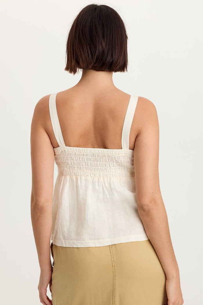 XCVI Katina Linen Smocked Tank
