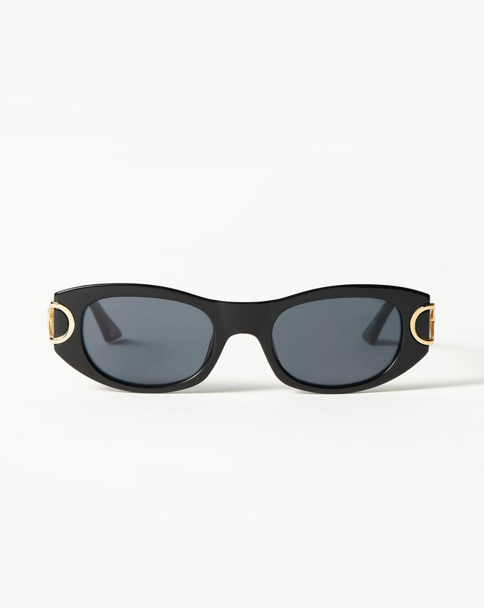 Le Specs Hydrus Link Oval Sunglasses | Black Accessories Missoma