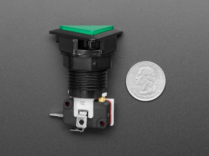 LED Illuminated Triangle Pushbutton A.K.A 1960s Sci-Fi Buttons (Green) by The Pi Hut - The Pi Hut