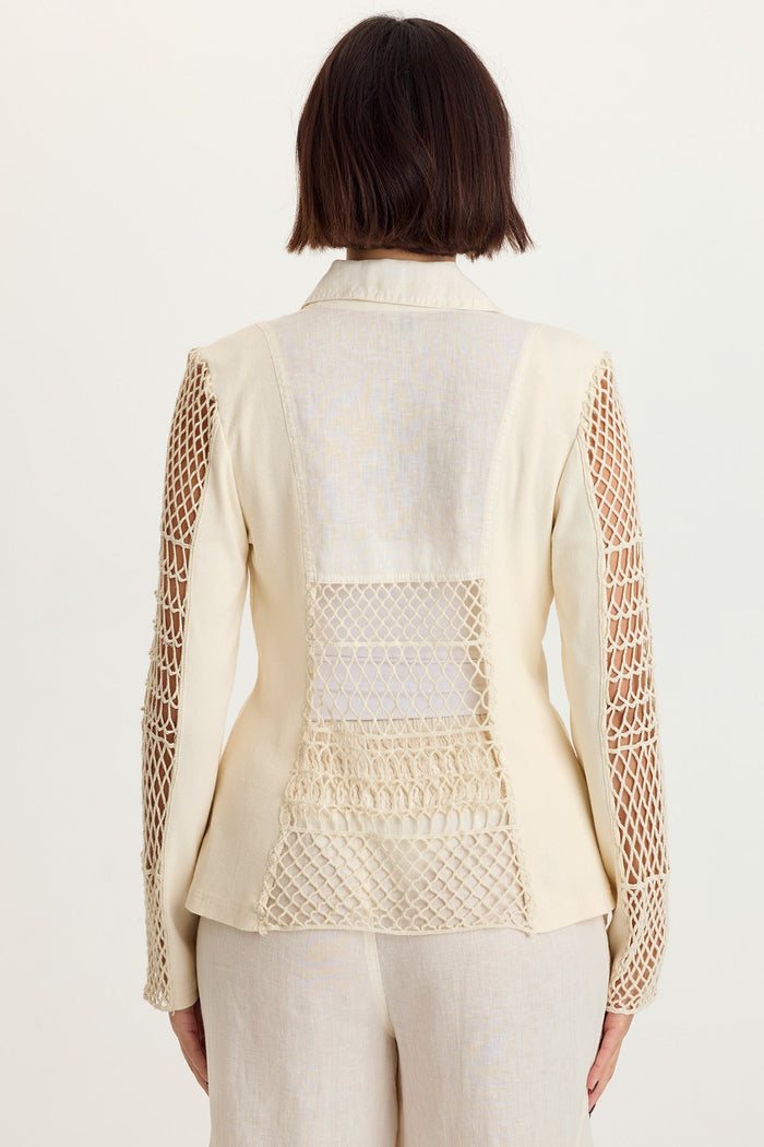 XCVI Mackie Linen Crochet Jacket