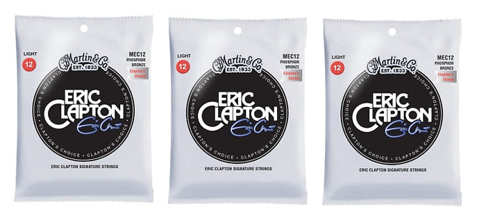 Martin MEC12 Clapton's Choice Phosphor Bronze Acoustic Guitar Strings, Light (12-54) (3 Pack)
