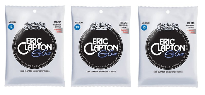 Martin MEC13 Clapton's Choice Phosphor Bronze Acoustic Guitar Strings, Medium (13-56) (3 Pack)