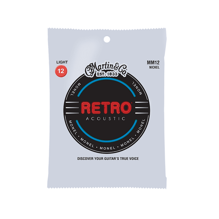 Martin MM12 Retro Monel Acoustic Guitar Strings, Light, (12-54)
