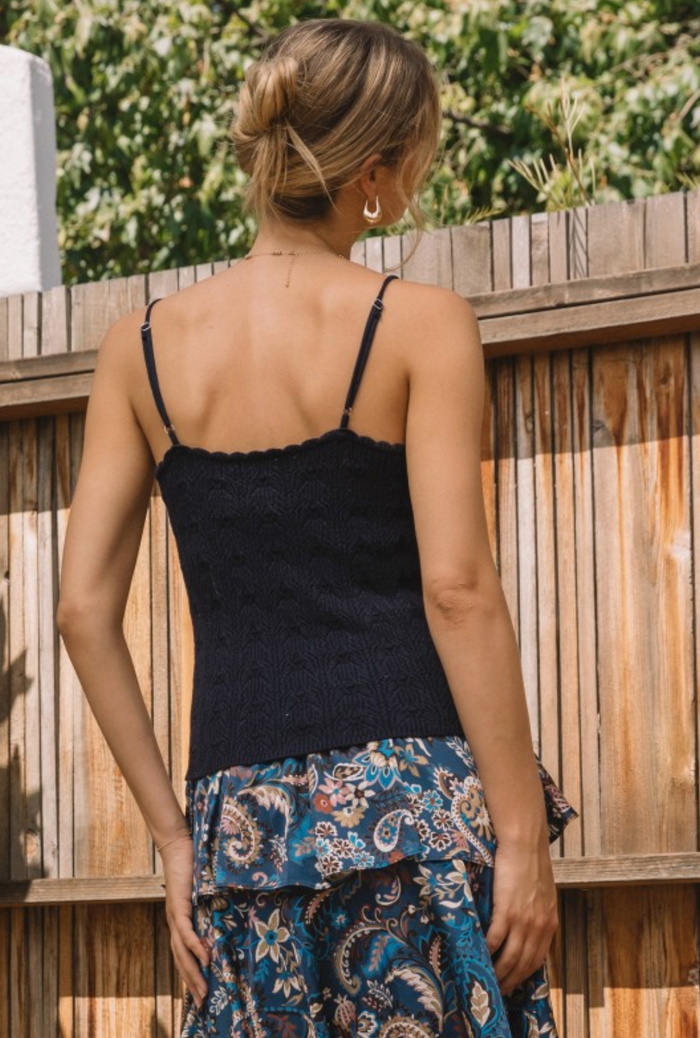 McKenzie Pointelle Knit Scallop Detail Cami