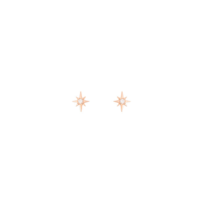 North Star stud earrings 18k Rose Gold