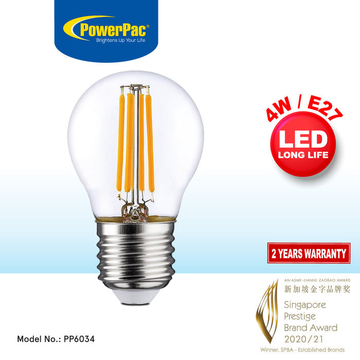 PowerPac Bulb, Ping Pong Bulb, LED Light 4W E27 Warm White (PP6034)