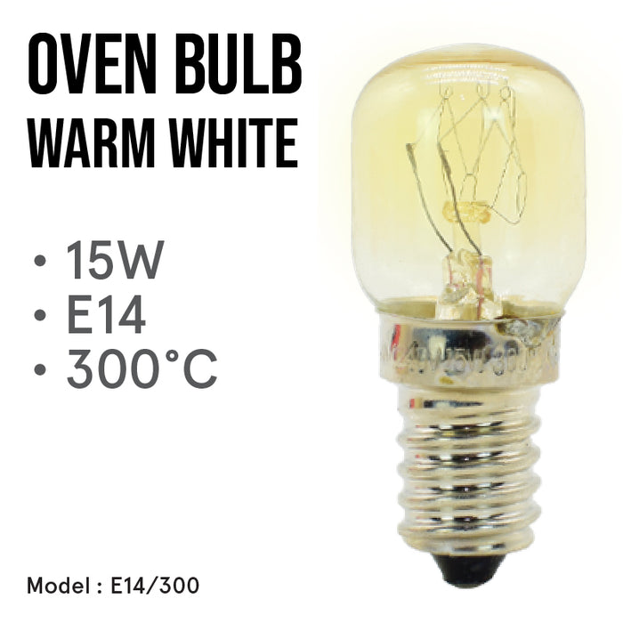 PowerPac Oven bulb 300 degree E14, 15W, Salt lamp bulb (E14/300)