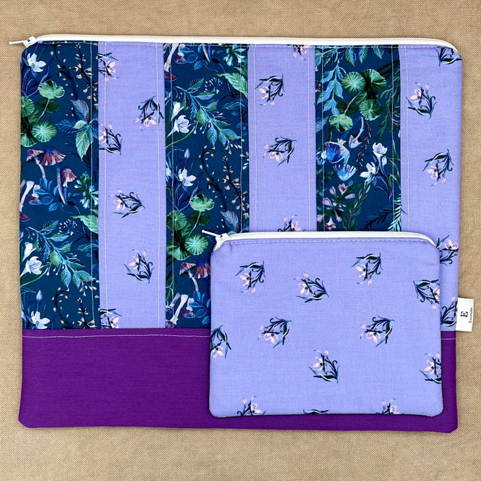 Quilted Midnight Forage - Medium Flat Project Bag