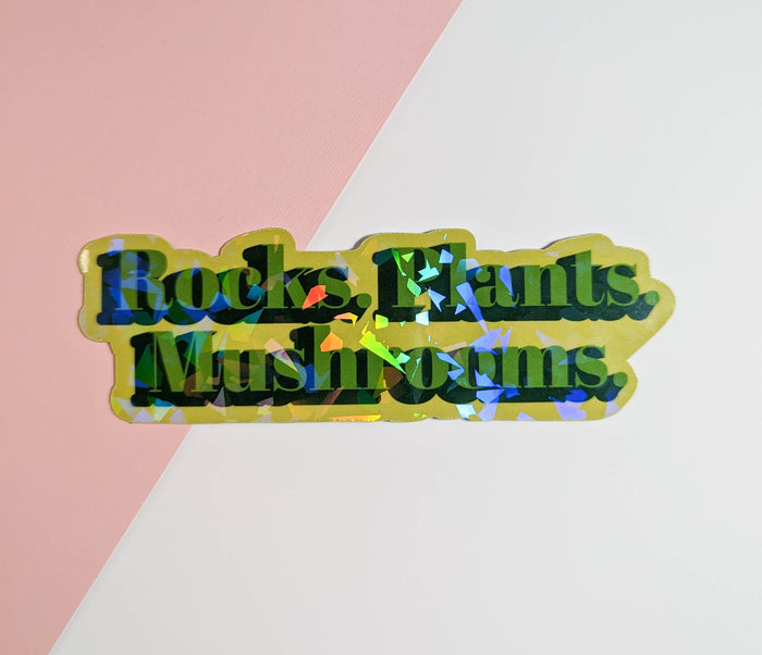 Rocks. Plants. Mushrooms. Sticker
