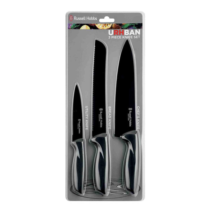 Russell Hobbs Classique 3 Piece Knife Set - Black