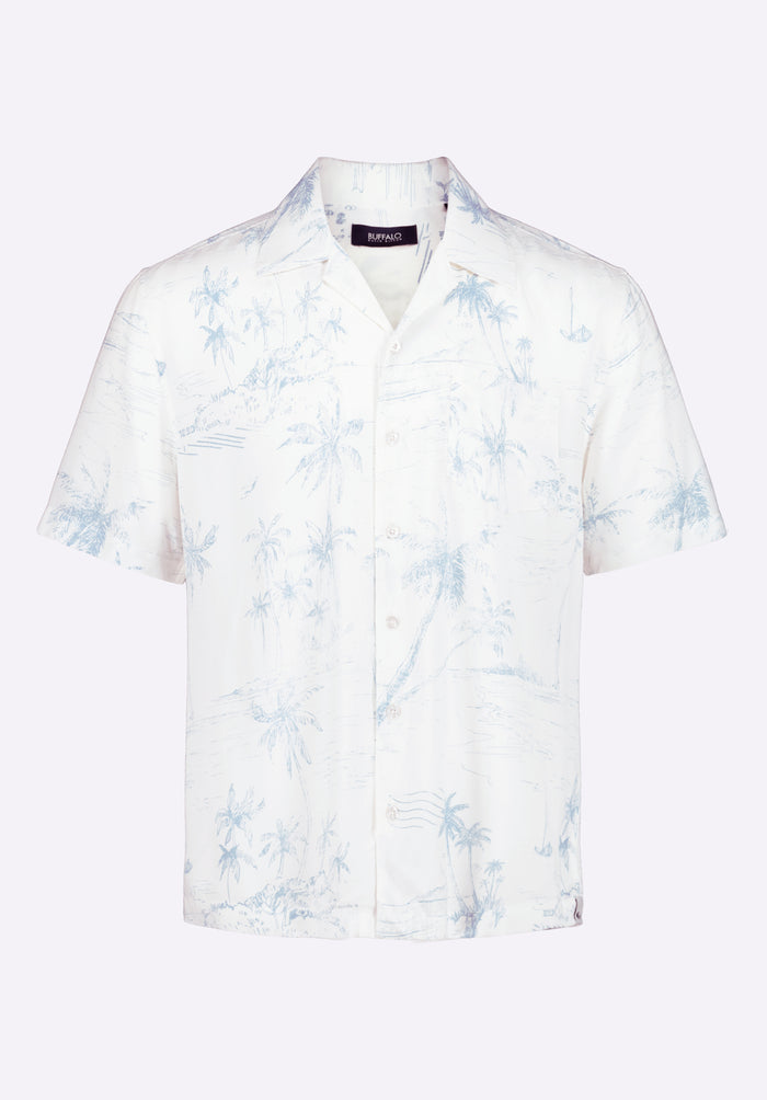 Buffalo Men Shirts White Woven Woven Long Sleeve Short-Sleeve Silhouette Lightweight Woven Feel