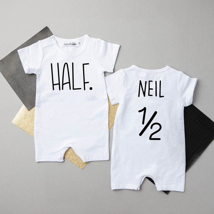 Shorts "Half." Slim Fit 1/2 Birthday Romper