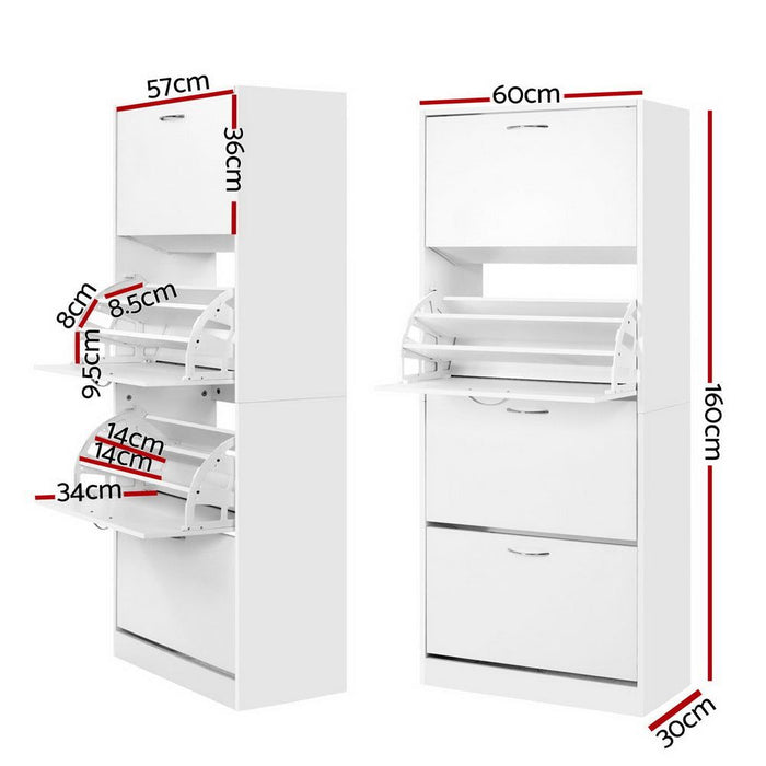 Sixty Pair Shoe Cabinet Shoes Rack Storage Organizer Shelf Cupboard Drawer -Home Living Store - -