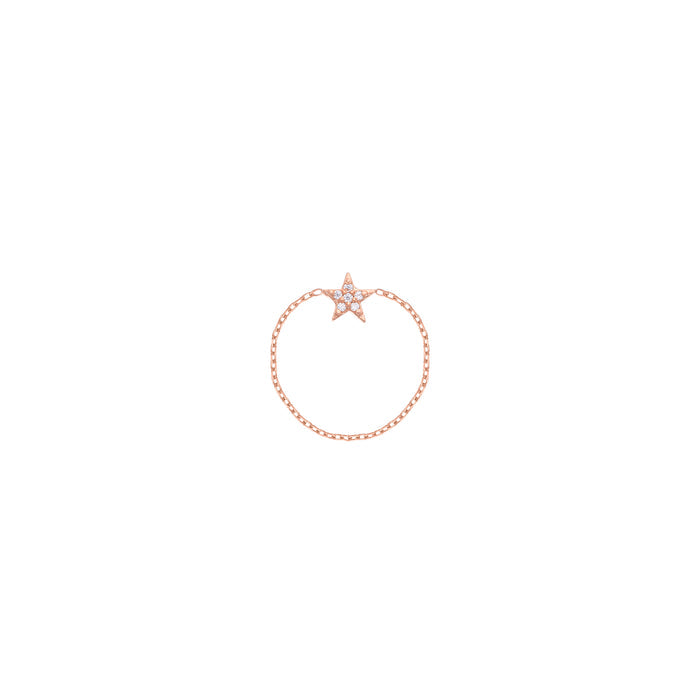 Star Chain Ring 18k Rose Gold in Diamonds