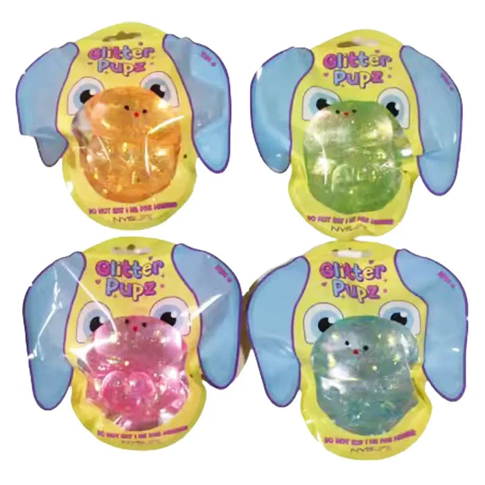 Sugar Gel Squishy 3 Inch Glitter Pupz Maltose Filled Sensory Toy - Assorted