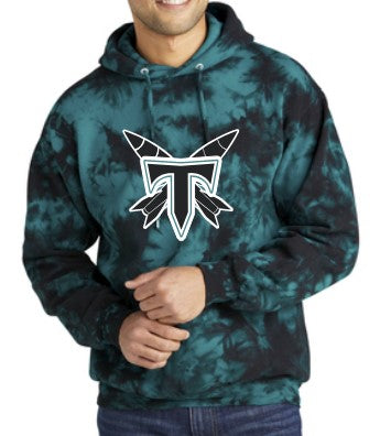 Tacoma Rockets Black/Teal Tie Dye Adult Hoodie